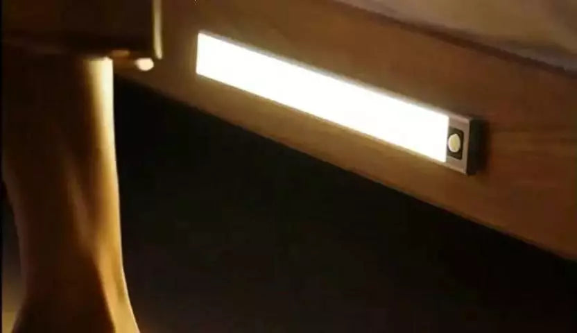 Lâmpada noturna LED com sensor sem fio USB recarregável cozinha guarda-roupa
