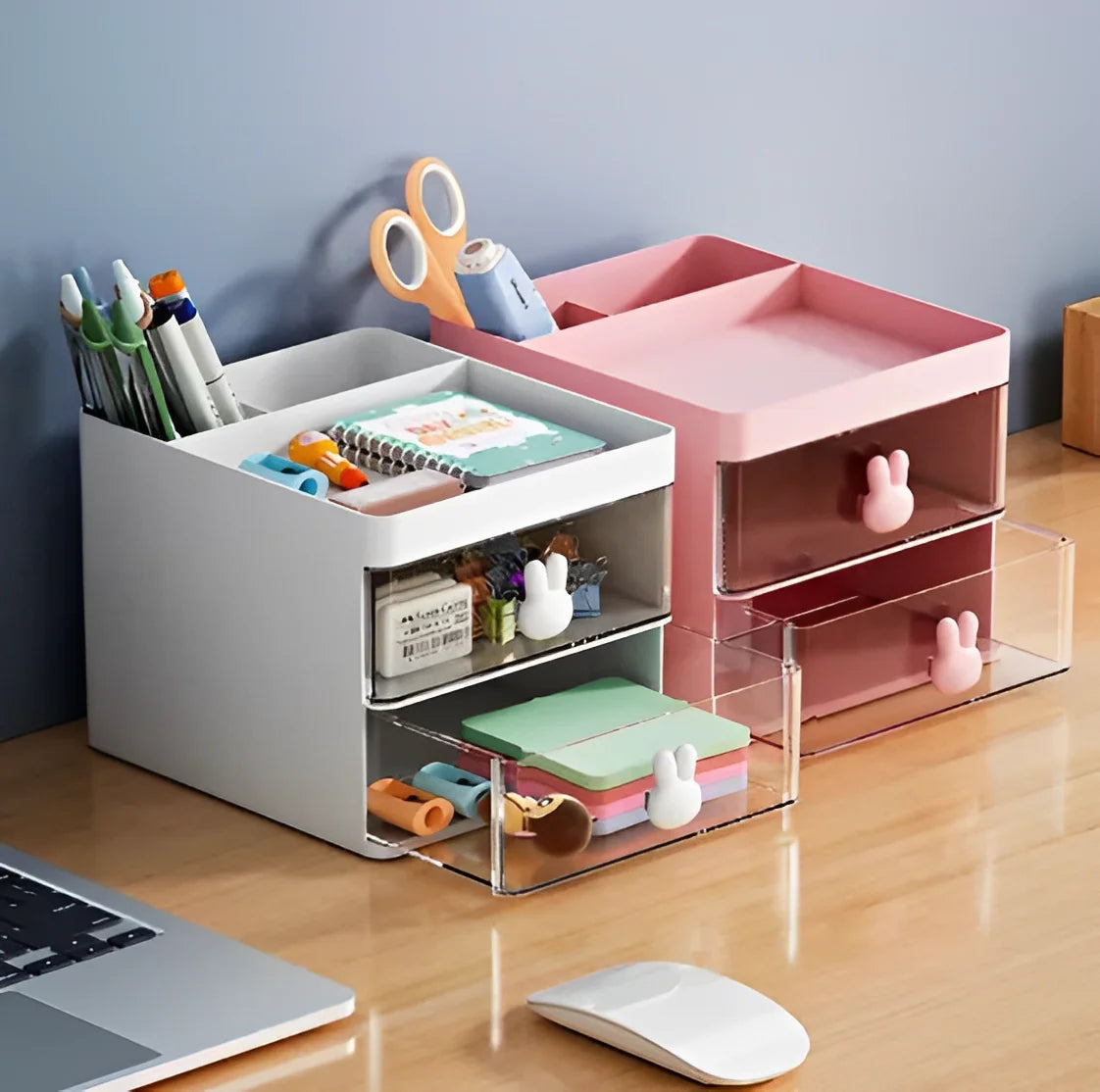 Organizador de Mesa com Gavetas – Porta Objetos Multiuso para Maquiagem e Escritório