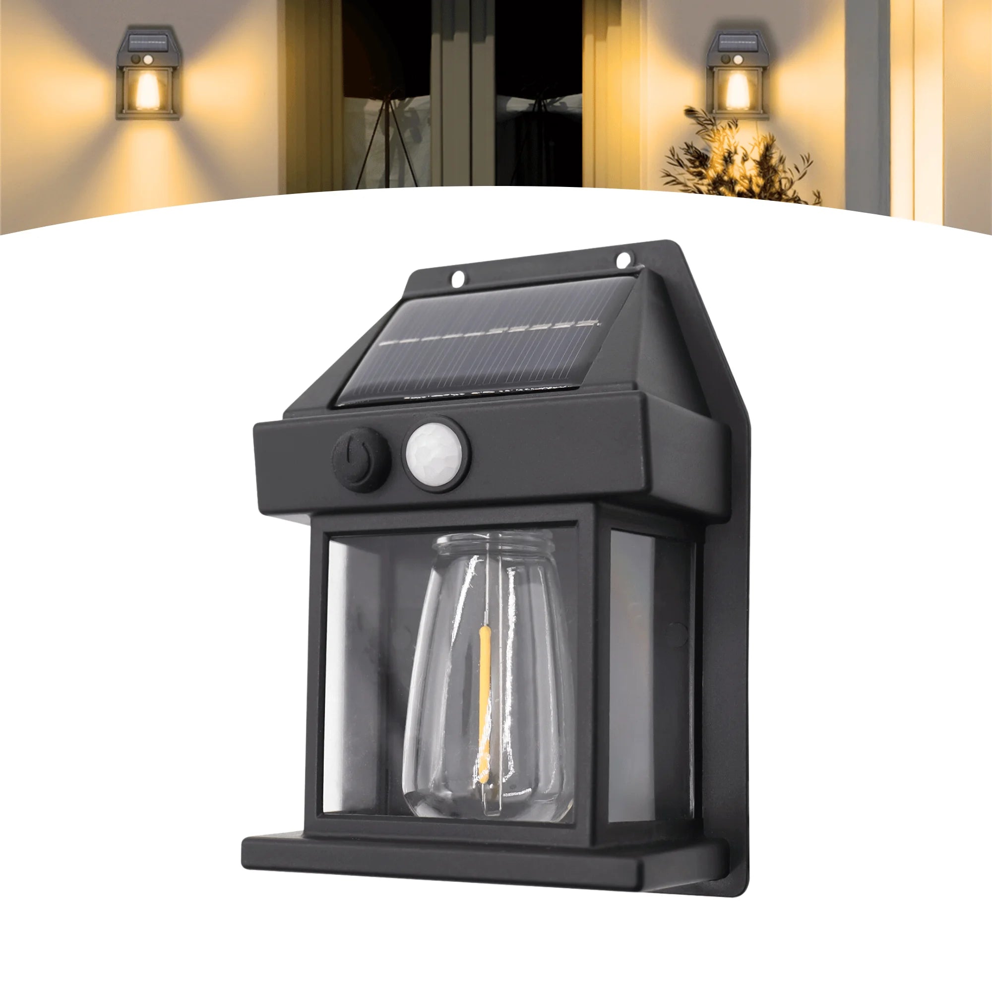 Luminária Solar de Parede Retrô – Iluminação Externa Automática