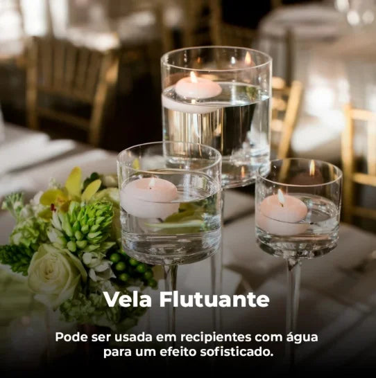 Kit 50 Velas Decorativas Brancas – Luz Ambiente Romântica e Aconchegante