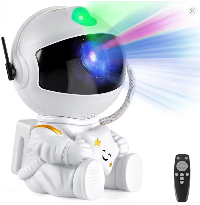 Projetor Galáxia Astronauta – Luz Noturna Relaxante 360°
