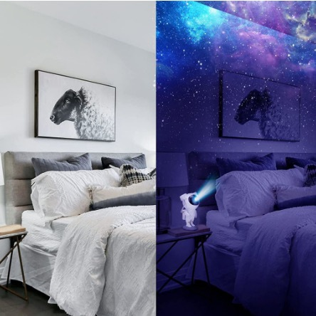 Projetor Luz Led Astronauta Galáxia Estrelas Nebulosa Iluminação Noturna Luminária Lâmpada Divertida Controle USB