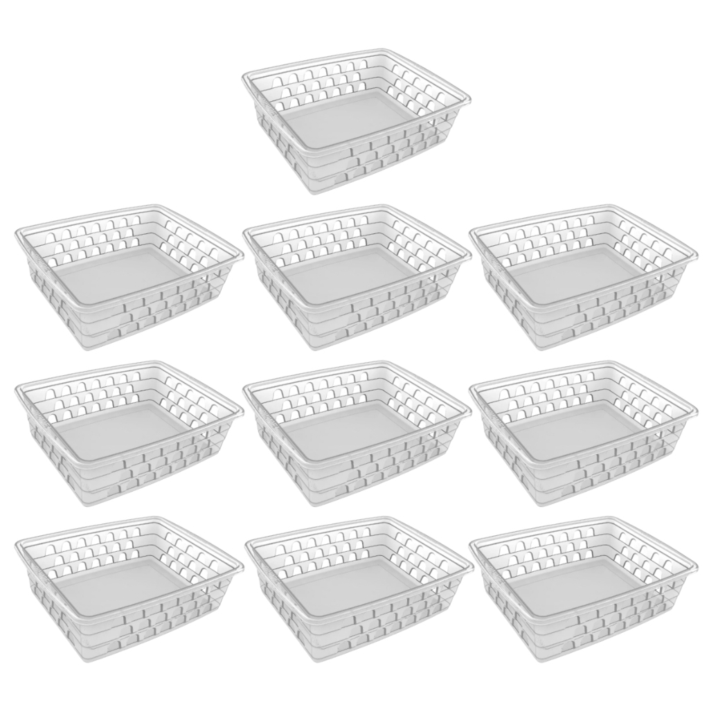 Kit 10 Cestos Organizadores Multiuso – Organização Prática e Inteligente para Toda Casa
