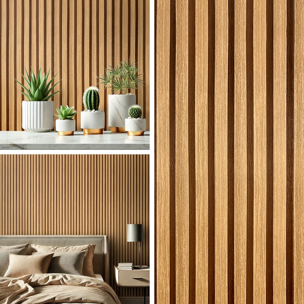 Papel de Parede Adesivo Ripas Madeira Clara – Decorativo Autocolante para Sala e Quarto - Vários modelos.