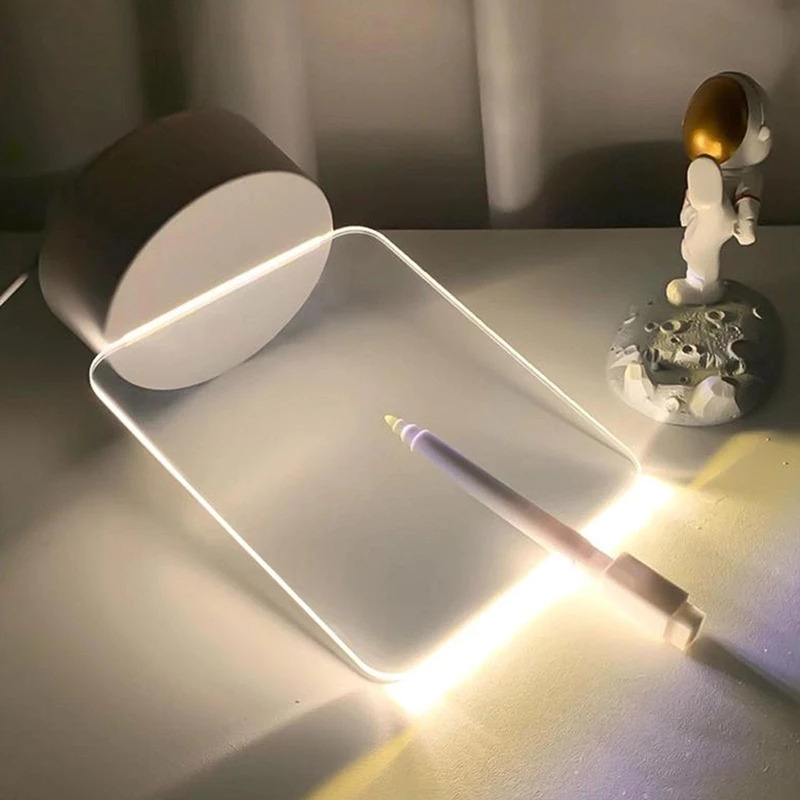 Luminária 3D de Escrever tipo Lousa Acrílico + Caneta