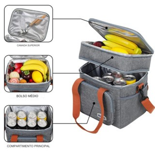 Bolsa Térmica Marmita Lanche Bebida Grande Capacidade Piqueniques para Viagens ao Ar Livre Na Praia