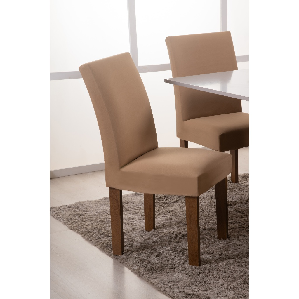 Capa de Cadeira Elástica Spandex – Kit 4 ou 6 Lugares Ajustável Lavável