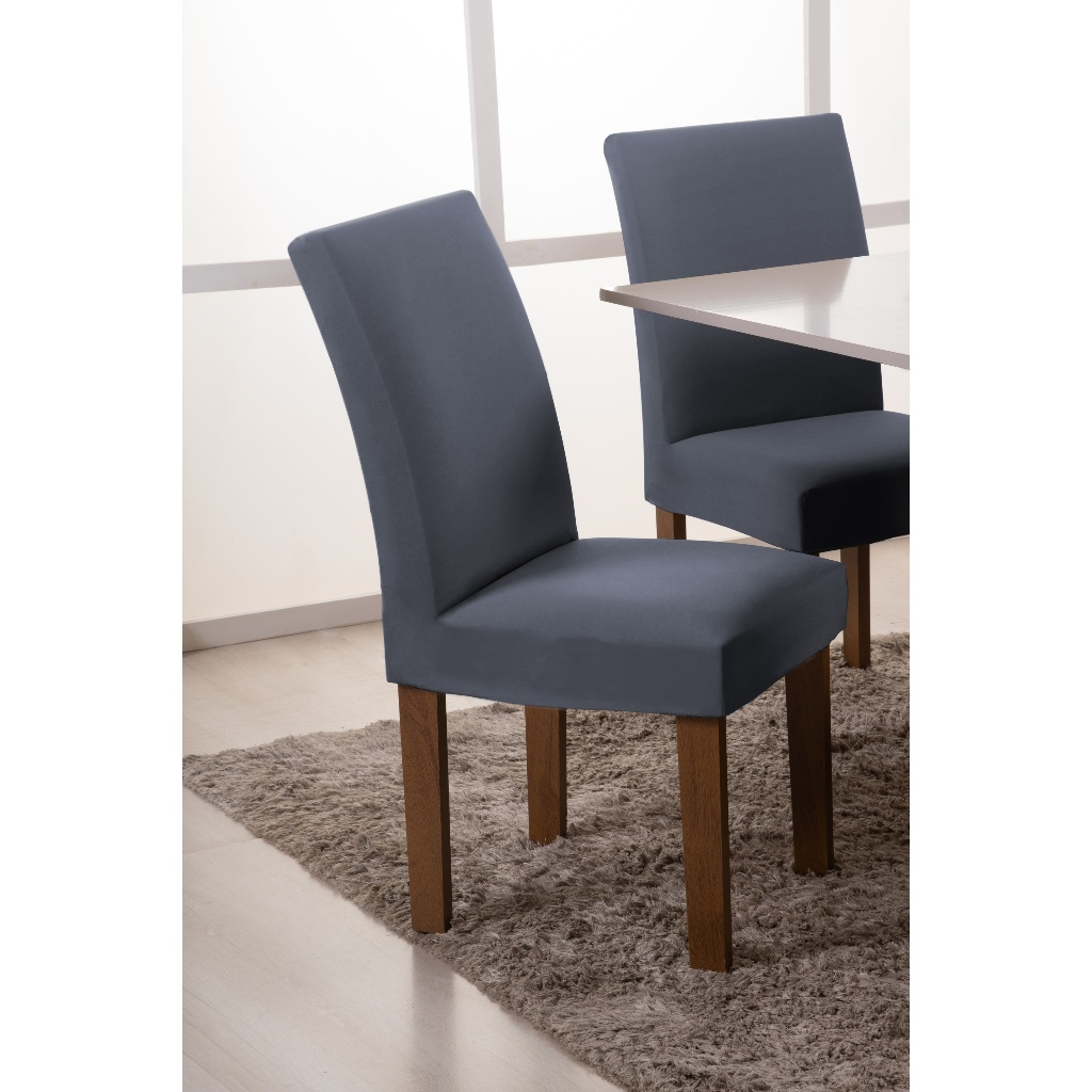 Capa de Cadeira Elástica Spandex – Kit 4 ou 6 Lugares Ajustável Lavável