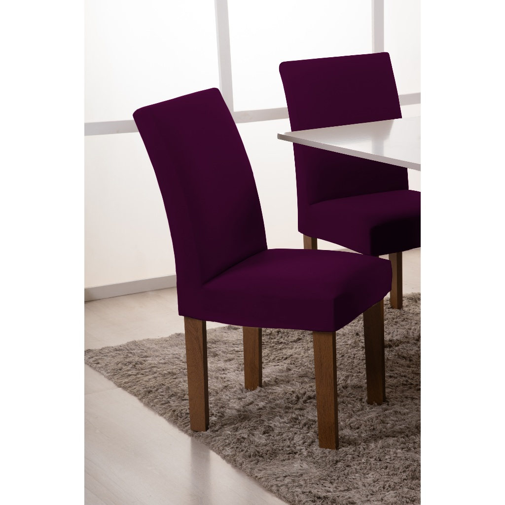 Capa de Cadeira Elástica Spandex – Kit 4 ou 6 Lugares Ajustável Lavável
