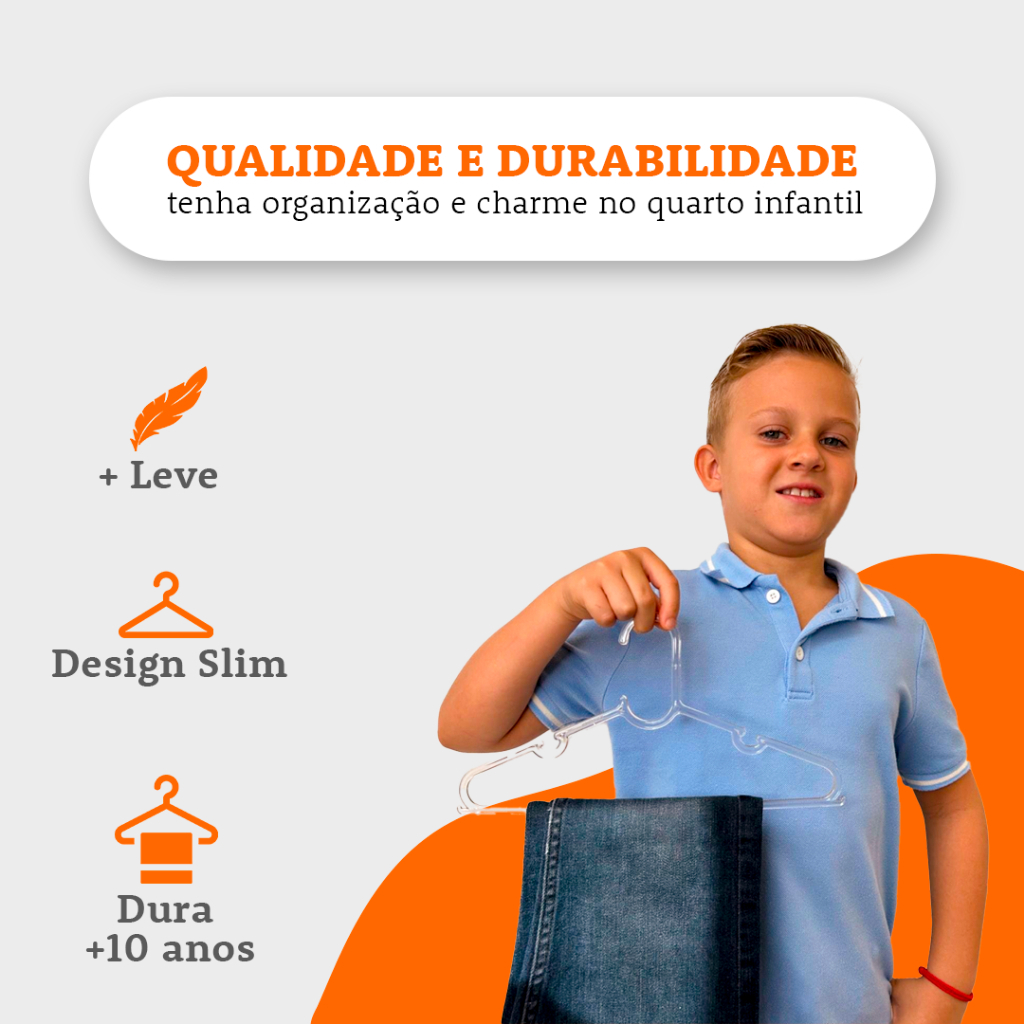 50 CABIDES ACRILICO INFANTIL conjunto organizador de calça adulto único com 30cm