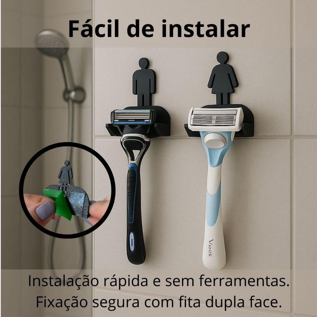 Suporte De Lâmina De Barbear Dele Dela Conjunto Kit Feminino Masculino Parede Banheiro Organizador