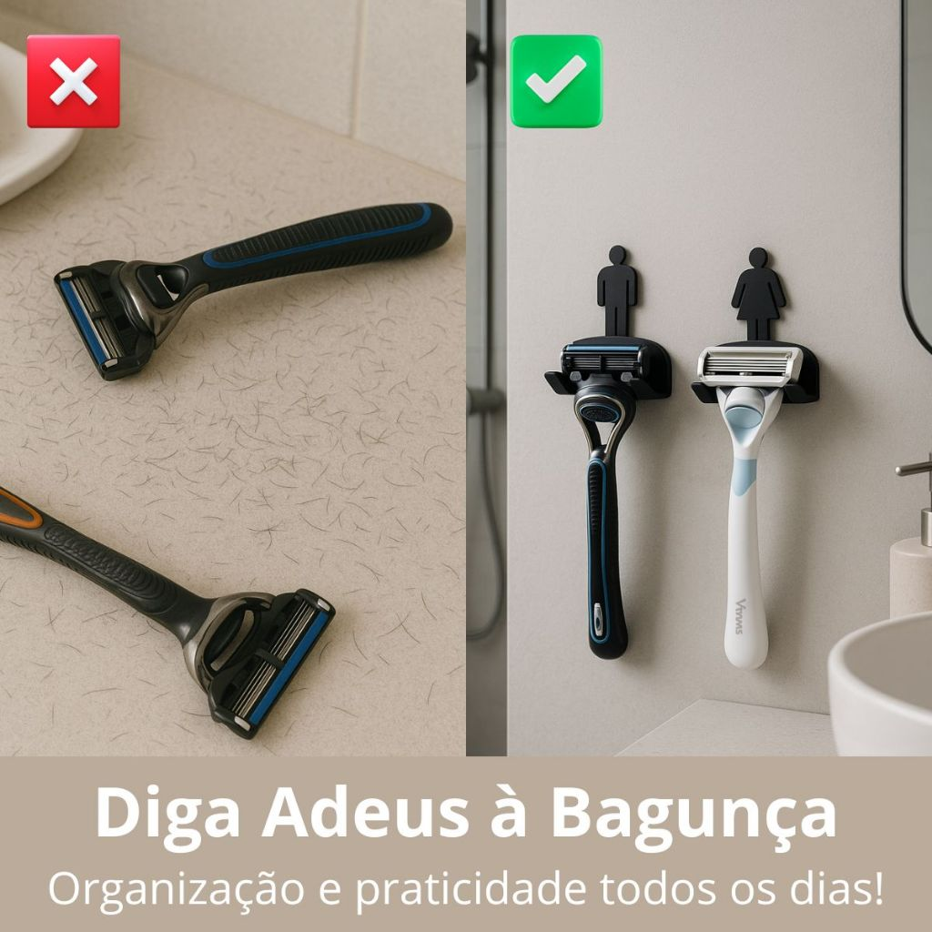 Suporte De Lâmina De Barbear Dele Dela Conjunto Kit Feminino Masculino Parede Banheiro Organizador
