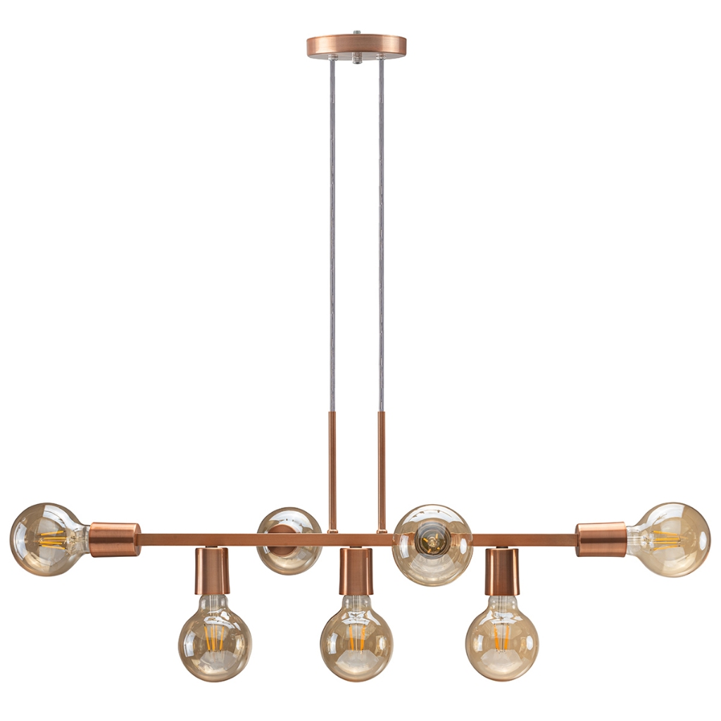 Lustre Pendente Industrial 7 Lâmpadas 68cm – Design Moderno em Metal Bivolt