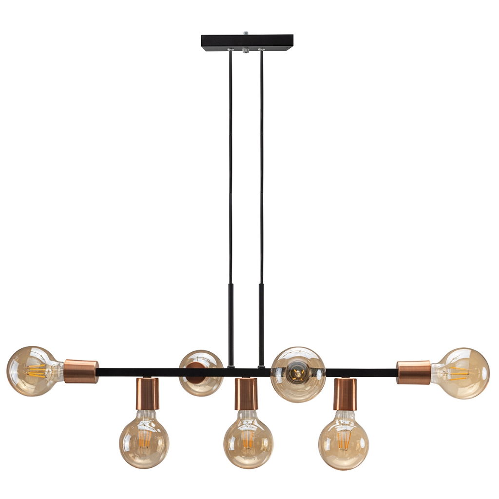 Lustre Pendente Industrial 7 Lâmpadas 68cm – Design Moderno em Metal Bivolt