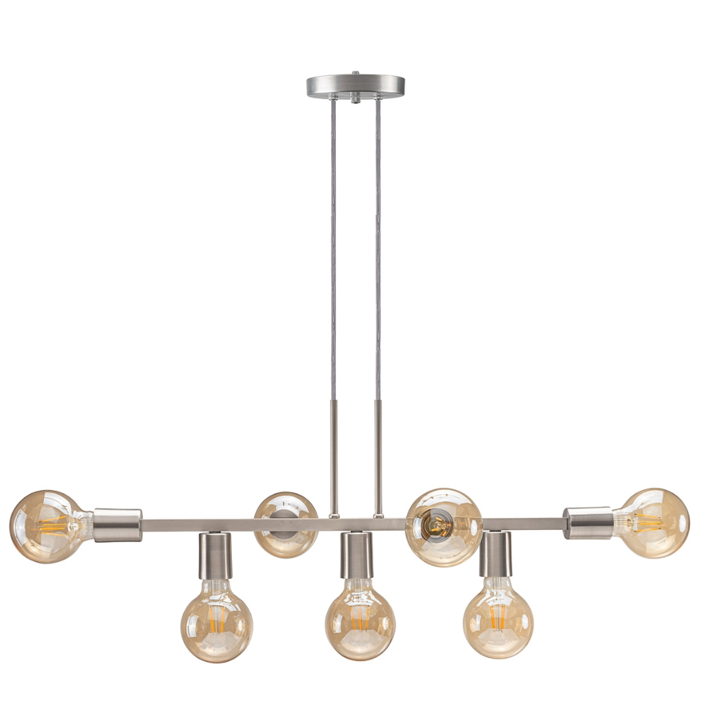 Lustre Pendente Industrial 7 Lâmpadas 68cm – Design Moderno em Metal Bivolt
