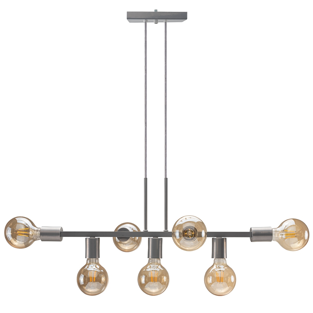 Lustre Pendente Industrial 7 Lâmpadas 68cm – Design Moderno em Metal Bivolt