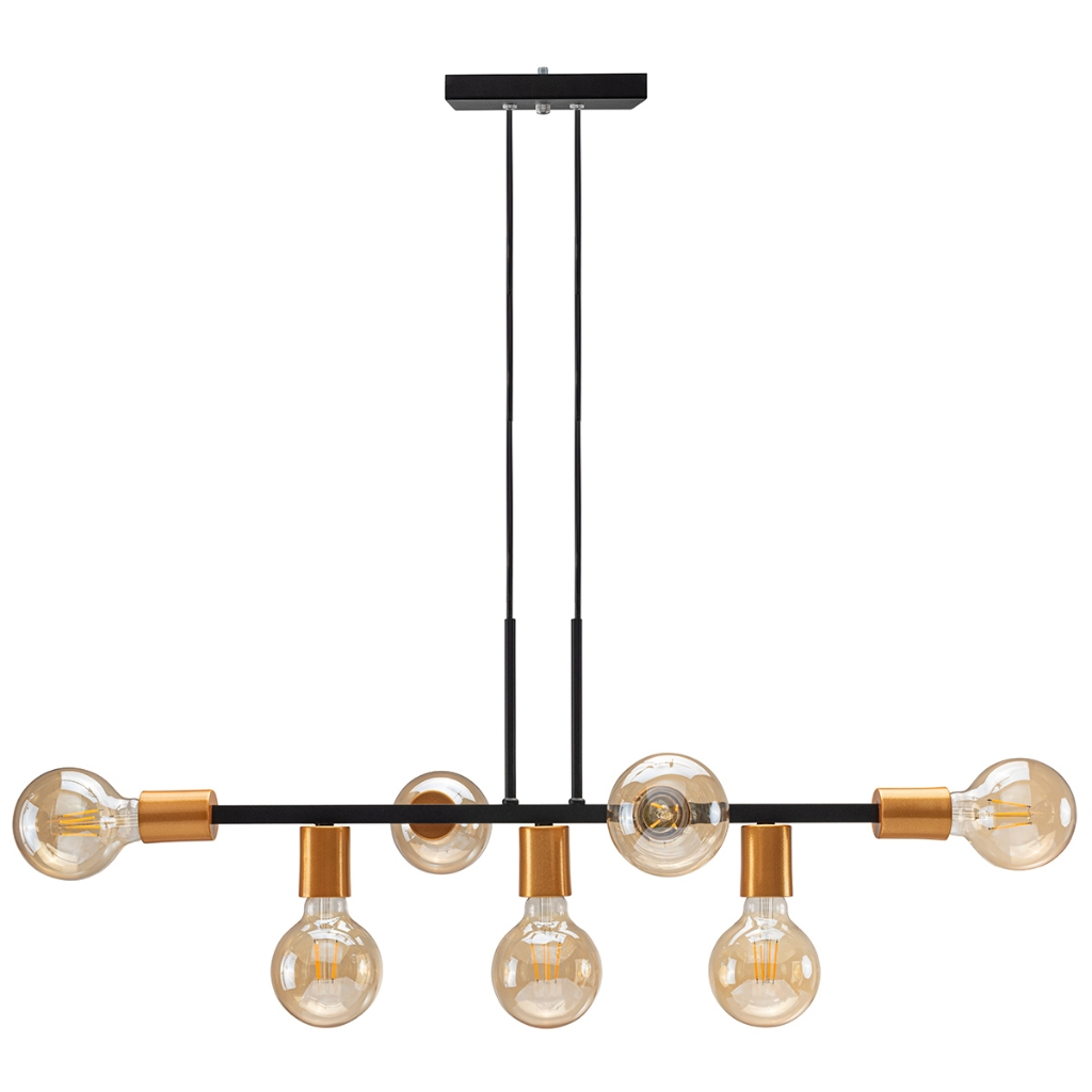 Lustre Pendente Industrial 7 Lâmpadas 68cm – Design Moderno em Metal Bivolt