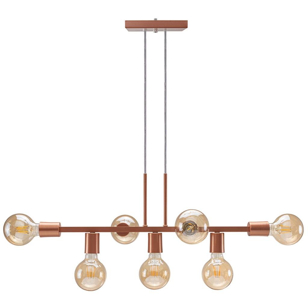 Lustre Pendente Industrial 7 Lâmpadas 68cm – Design Moderno em Metal Bivolt