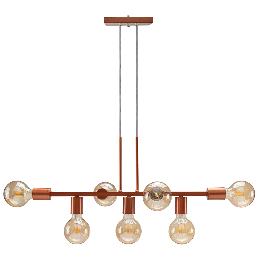 Lustre Pendente Industrial 7 Lâmpadas 68cm – Design Moderno em Metal Bivolt