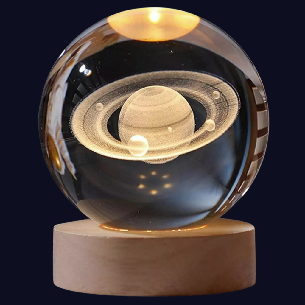 Luminária LED 3D Bola de Cristal Galáxia – Abajur Decorativo Espaço Sideral para Quarto