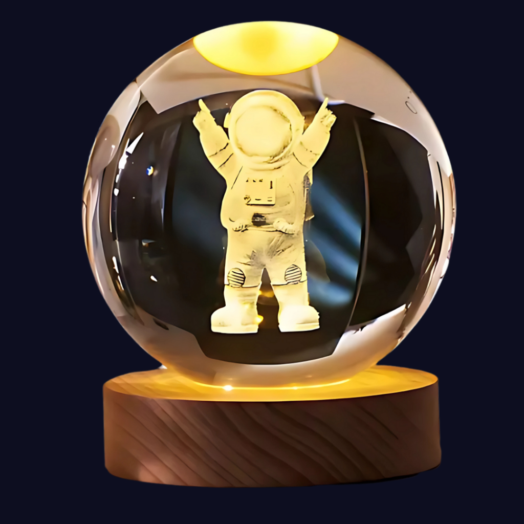 Luminária LED 3D Bola de Cristal Galáxia – Abajur Decorativo Espaço Sideral para Quarto