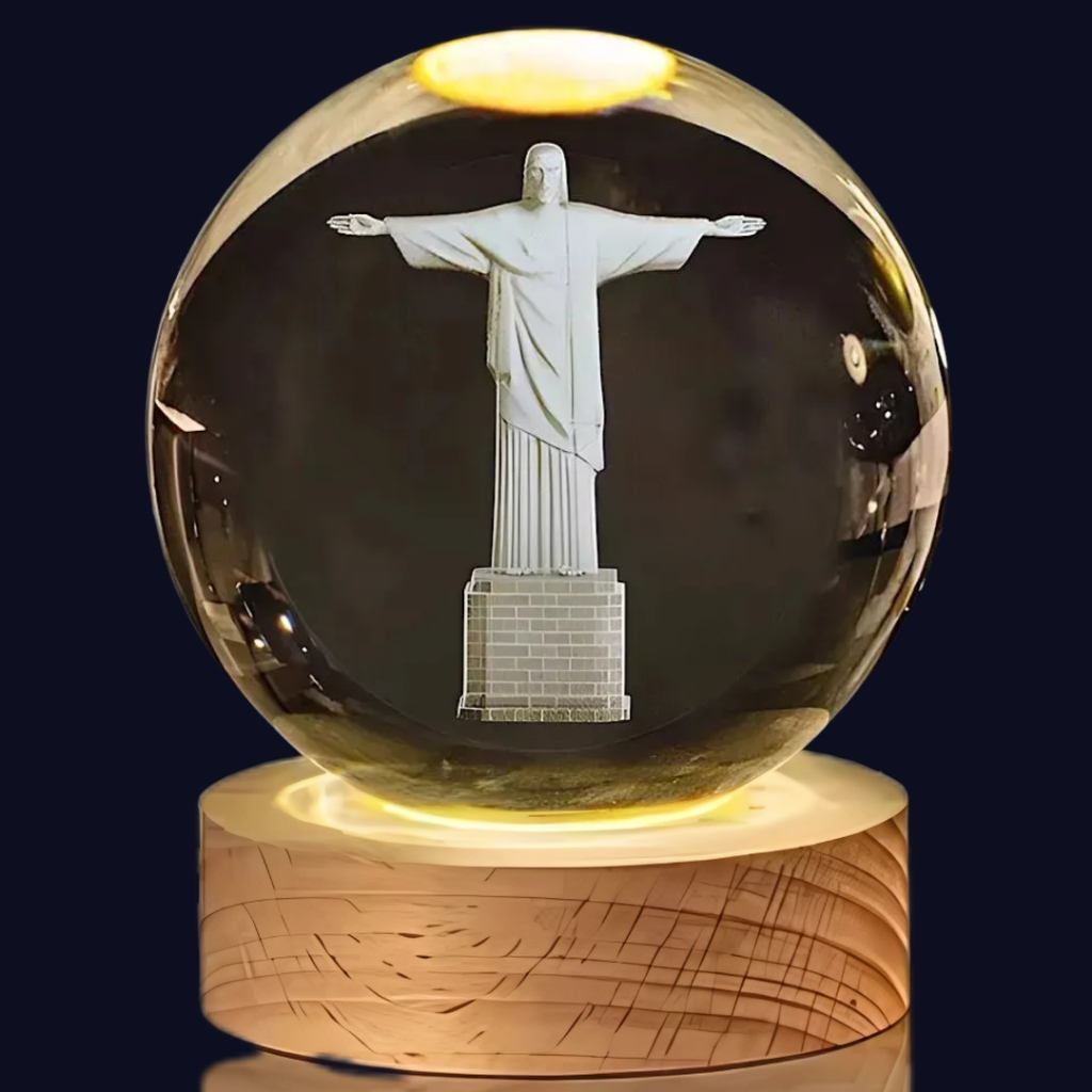 Luminária LED 3D Bola de Cristal Galáxia – Abajur Decorativo Espaço Sideral para Quarto