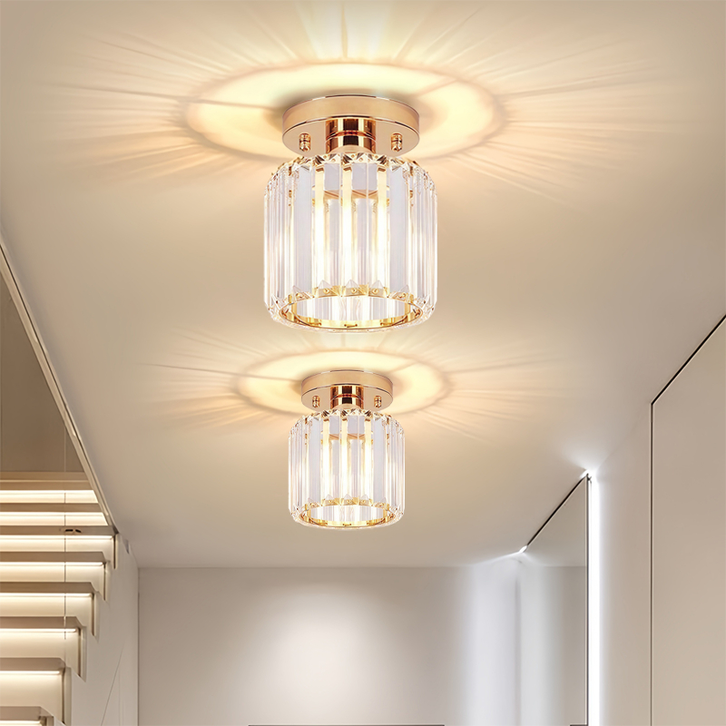 Lâmpada Led Moderna Para Corredor Com LumináRia De Teto De Cristal Para Corredor Varanda 3 Cores 110V-220V