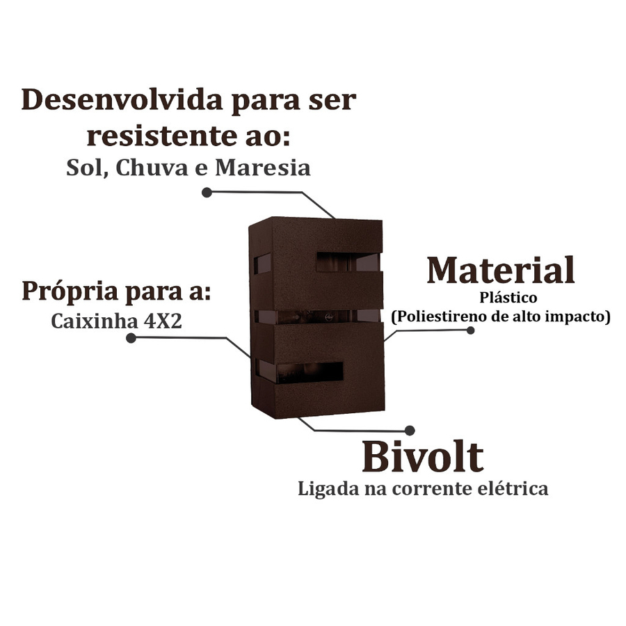 Kit Com Iluminarias Arandela Decorativa Interno Externo Spot Parede a Prova D água A+
