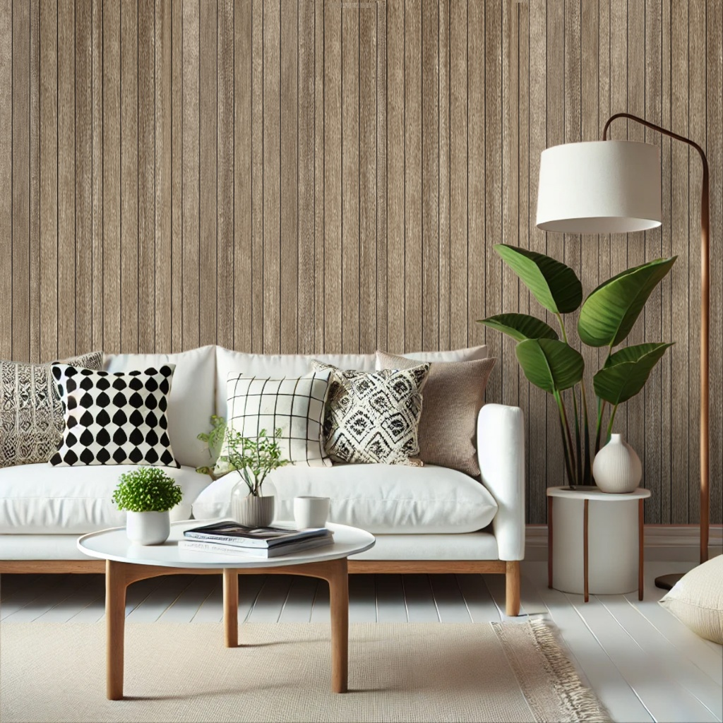 Papel de Parede Adesivo Ripas Madeira Clara – Decorativo Autocolante para Sala e Quarto - Vários modelos.