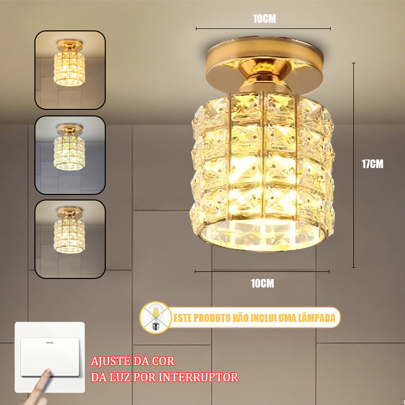Luminária de Teto LED Moderna – Estilo Luxo para Corredor, Quarto e Sala