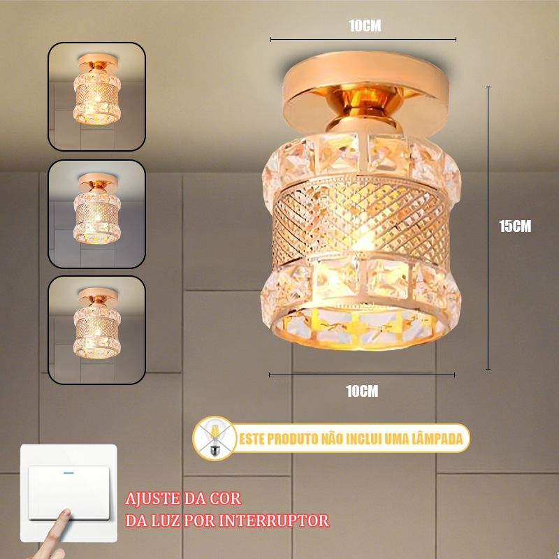 Luminária de Teto LED Moderna – Estilo Luxo para Corredor, Quarto e Sala