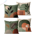 Kit 4 Capas de Almofadas Decorativas 45x45cm – Estampas Modernas para Sala, Quarto e Sofá