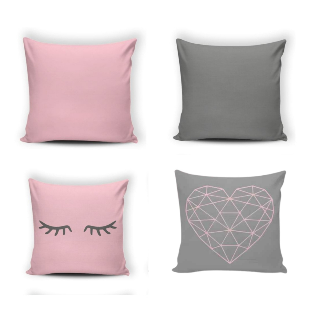 Kit 4 Capas de Almofadas Decorativas 45x45cm – Estampas Modernas para Sala, Quarto e Sofá