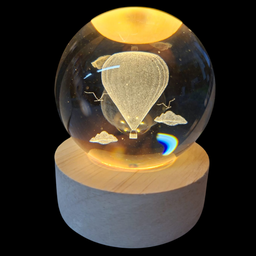 Luminária LED 3D Bola de Cristal Galáxia – Abajur Decorativo Espaço Sideral para Quarto