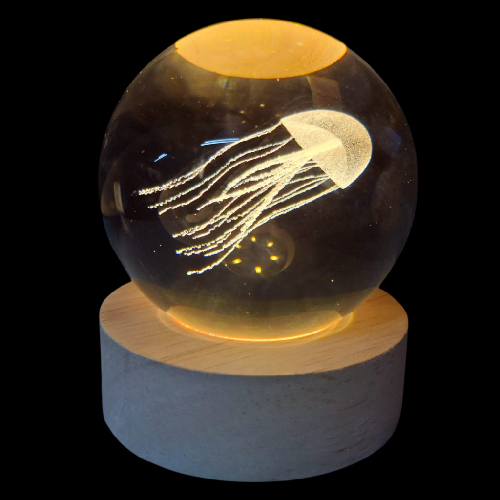 Luminária LED 3D Bola de Cristal Galáxia – Abajur Decorativo Espaço Sideral para Quarto