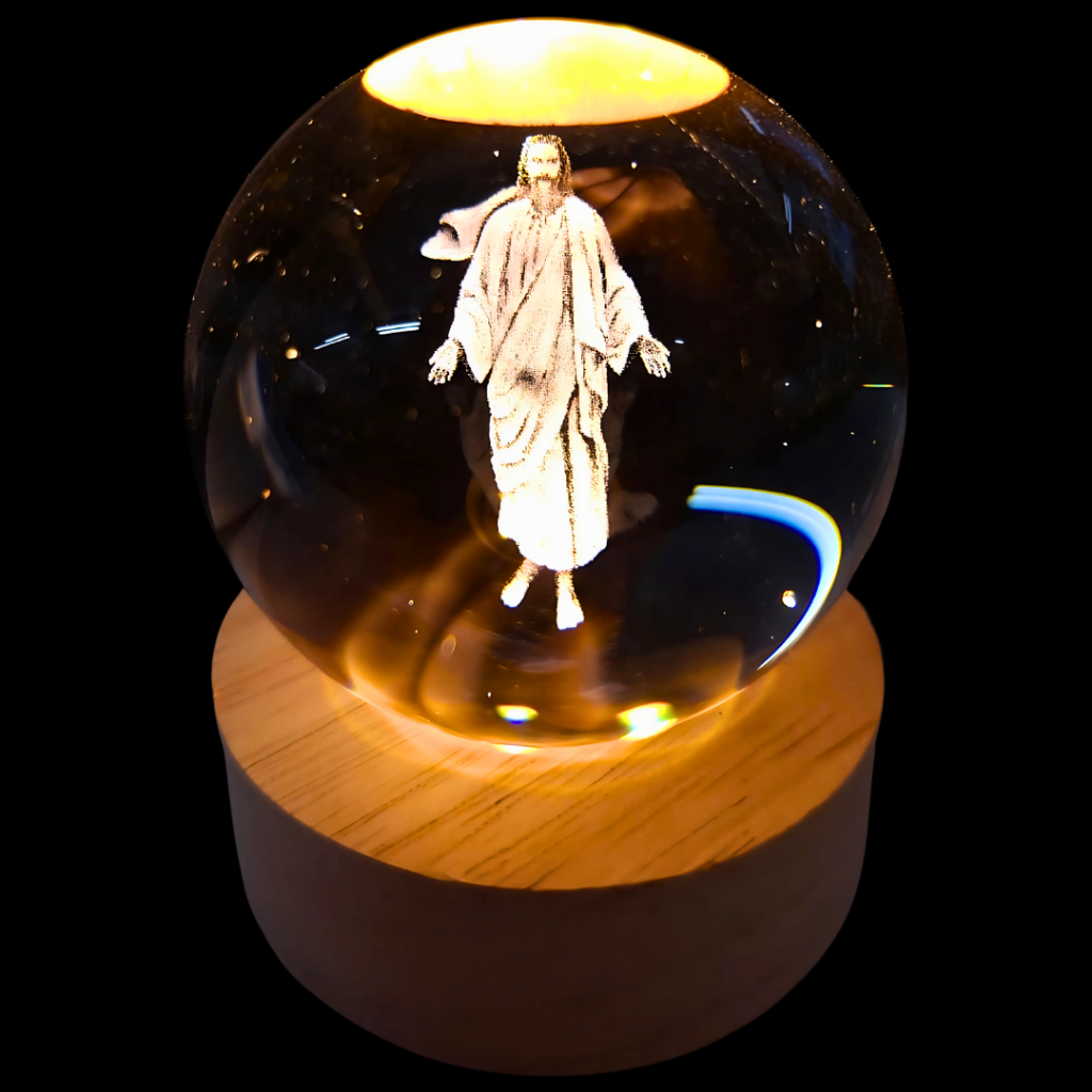 Luminária LED 3D Bola de Cristal Galáxia – Abajur Decorativo Espaço Sideral para Quarto