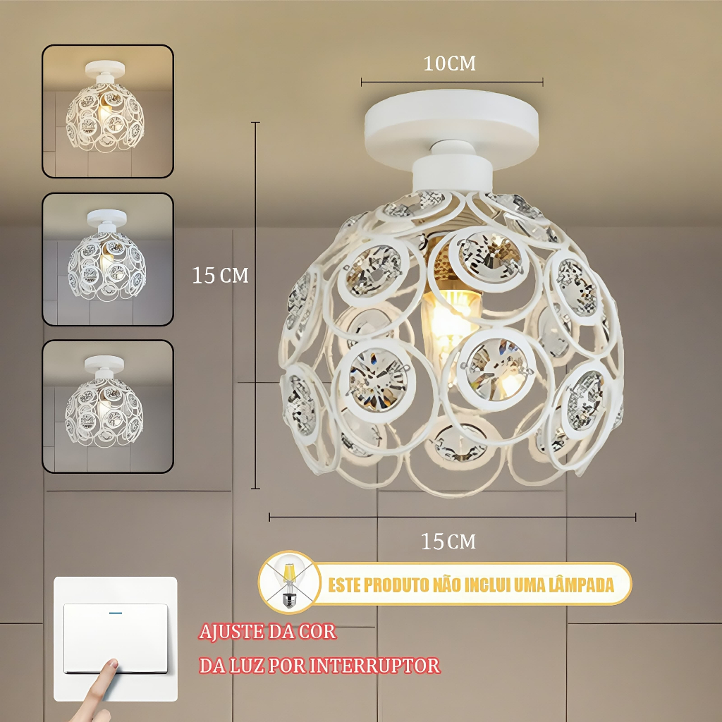 Luminária de Teto LED Moderna – Estilo Luxo para Corredor, Quarto e Sala