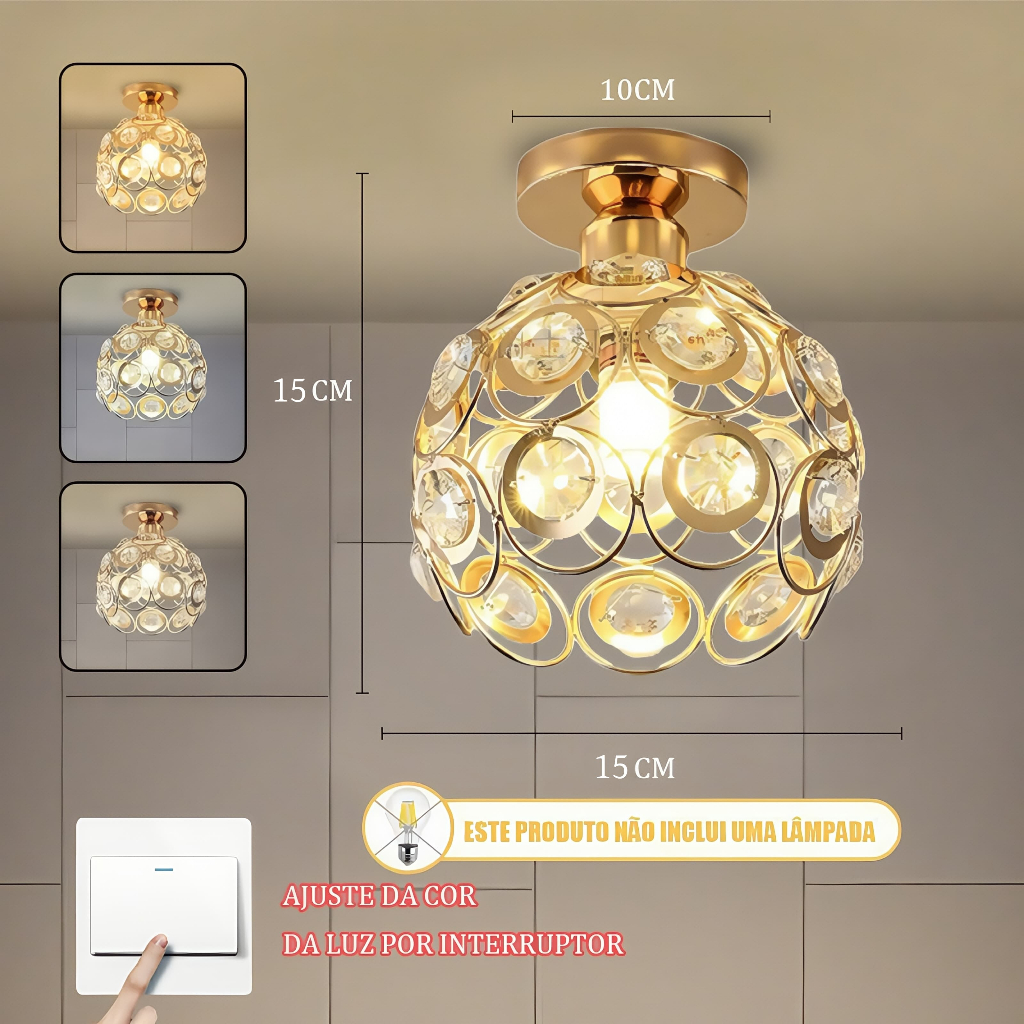 Luminária de Teto LED Moderna – Estilo Luxo para Corredor, Quarto e Sala