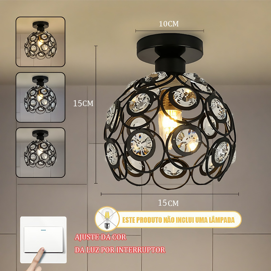 Luminária de Teto LED Moderna – Estilo Luxo para Corredor, Quarto e Sala
