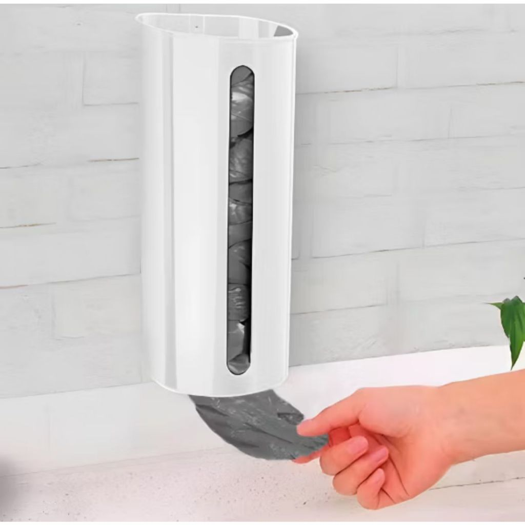 Porta Sacola Cinza Dispenser de Parede Puxa Saco Envio Rápido