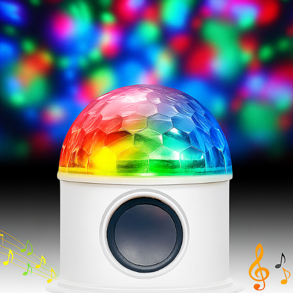 Luminária Projetor LED RGB Estrelas e Lua Giratória – Luz Noturna Colorida para Quarto e Festa