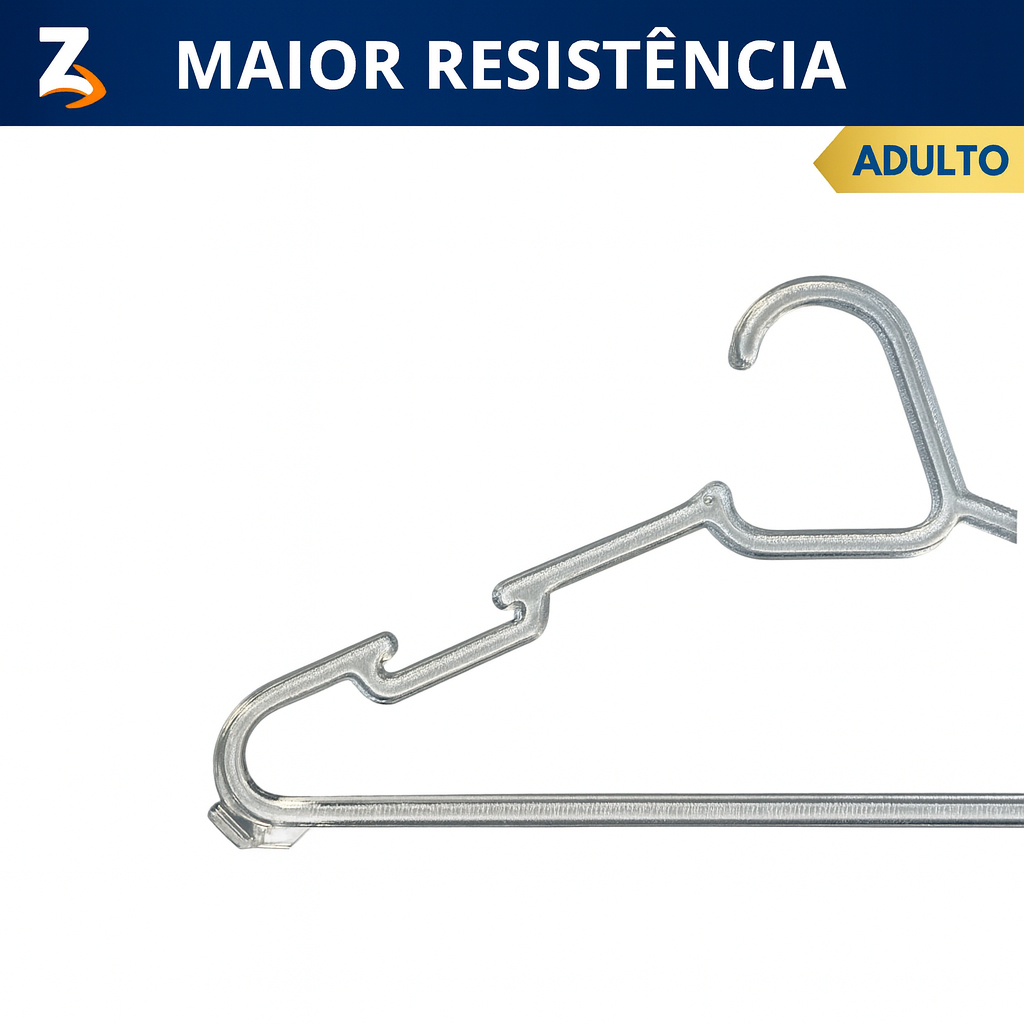 Cabide Acrílico Kit Cabides Para Roupas Transparente Adulto Reforçado Organizador