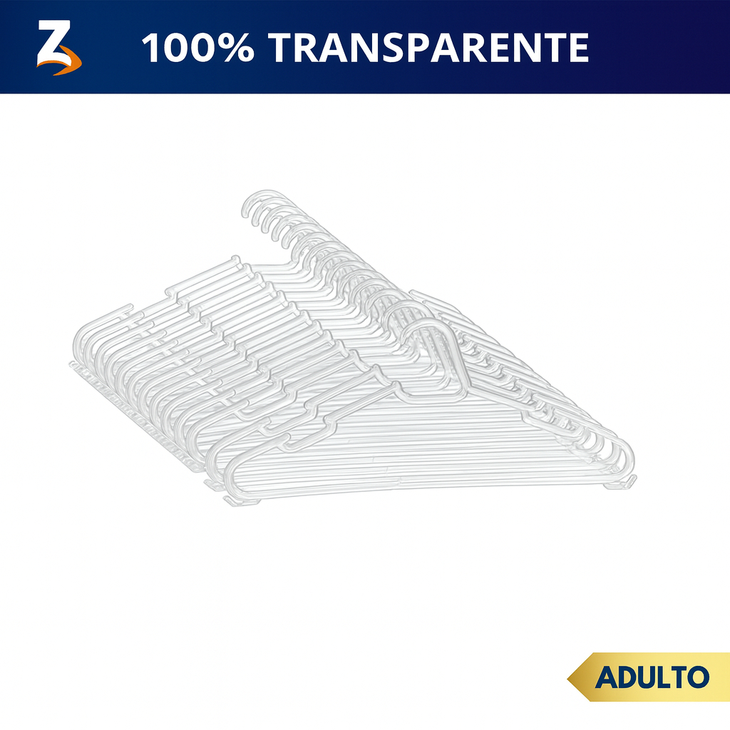 Cabide Acrílico Kit Cabides Para Roupas Transparente Adulto Reforçado Organizador