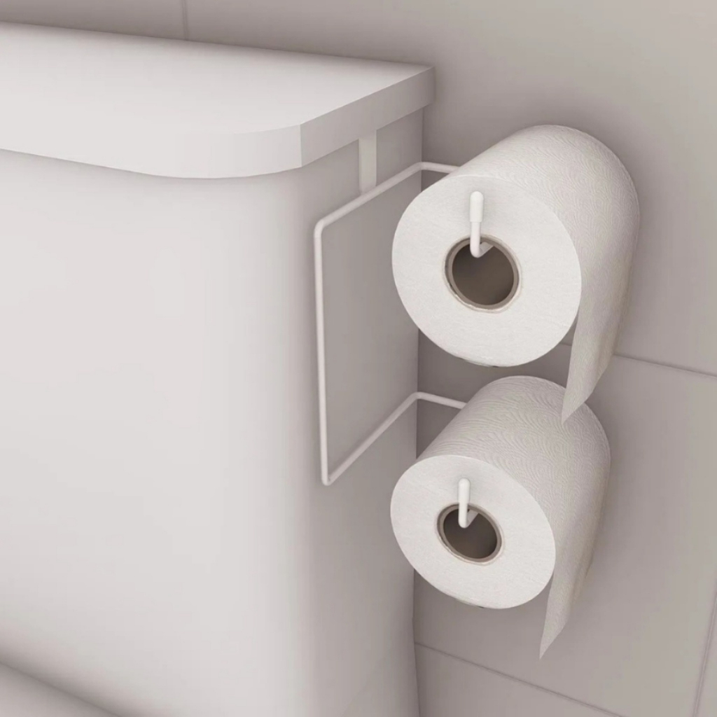 Suporte Duplo para Papel Higiênico – Instalação Sem Furo e Mais Praticidade no Banheiro