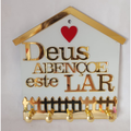 Porta-Chaves Decorativo Luxo “Deus Abençoe Este Lar” – Elegância + Proteção Para Sua Casa