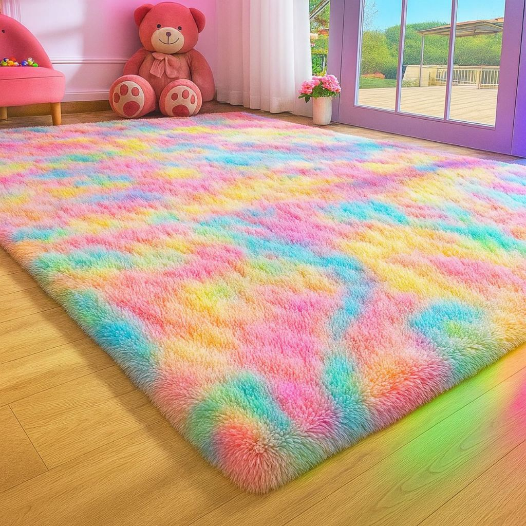 Tapete Felpudo Grande 1,00x1,50m Luxo Macio Antiderrapante Sala Quarto Premium