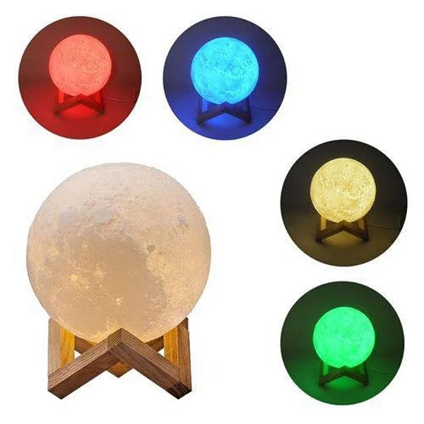 Abajur Lua Cheia 3D LED – Luminária Decorativa Ambiente Aconchegante