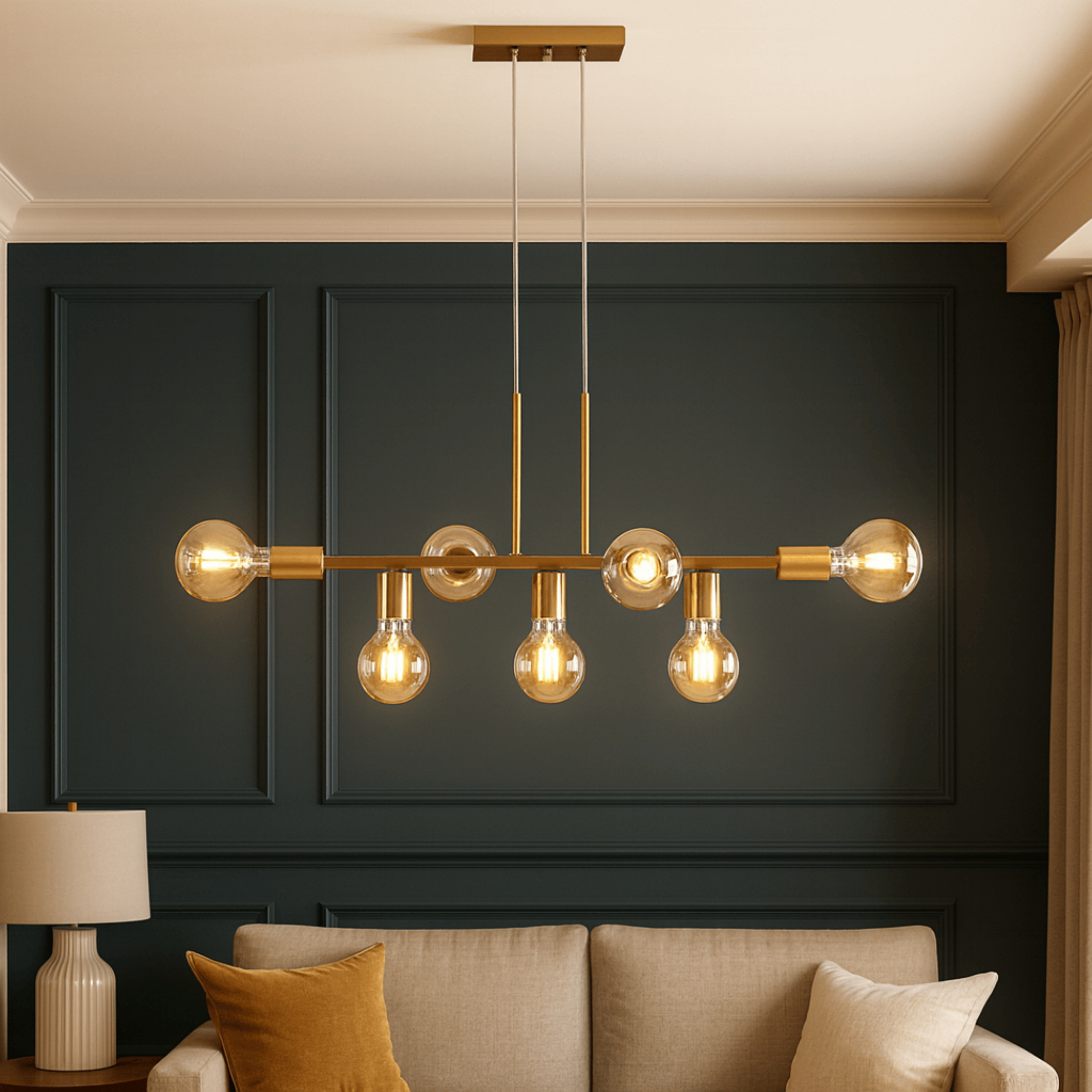 Lustre Pendente Industrial 7 Lâmpadas 68cm Metal Moderno Decorativo Bivolt