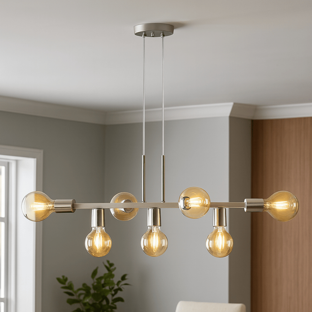 Lustre Pendente Industrial 7 Lâmpadas 68cm Metal Moderno Decorativo Bivolt