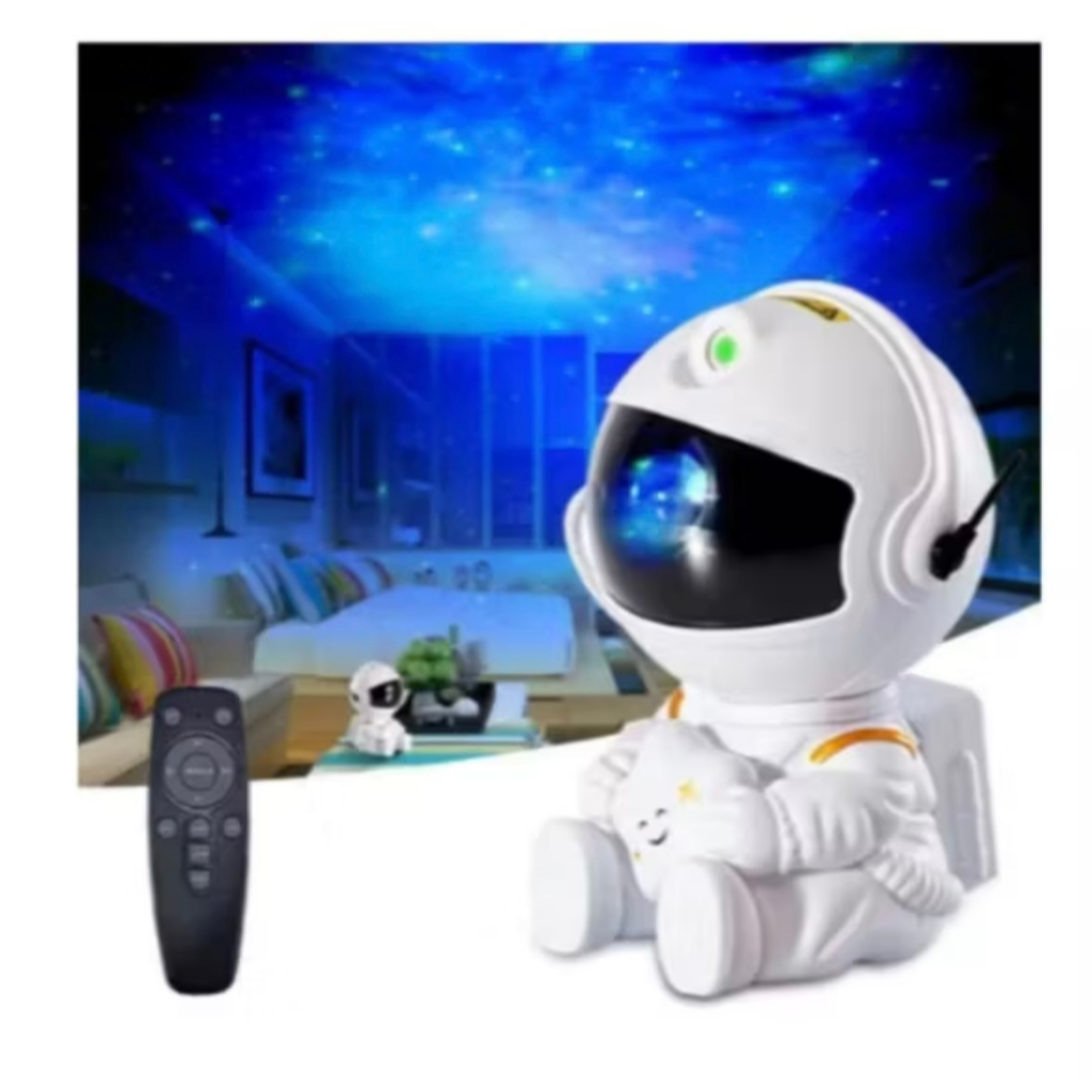 Projetor Galáxia Astronauta LED 🌌 Luz Nebulosa Estrelas com Controle e Bluetooth